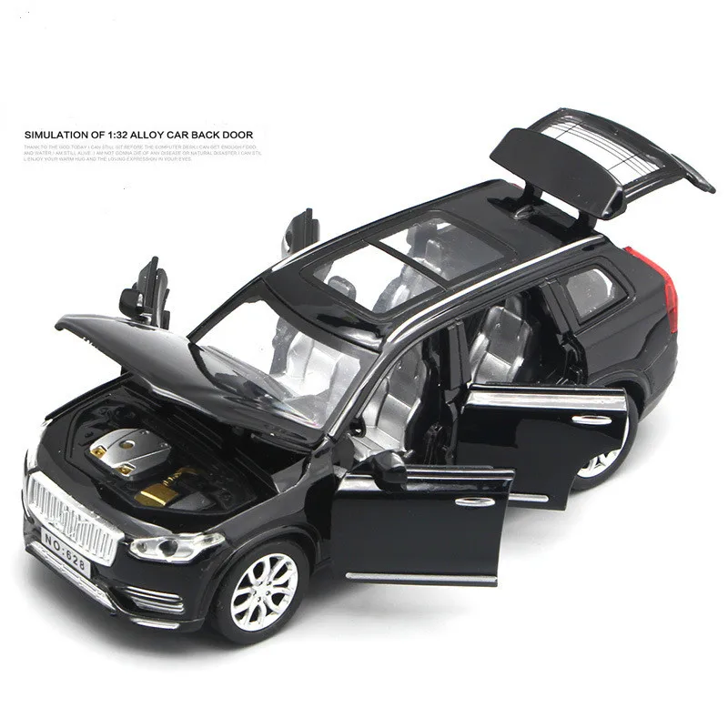 

For Volvo XC90 Alloy Car Model Light Music Pull Back Auto Speelgoed VV 6 Open Doors Simulation Toy Vehicles Car Model Scale 1:32