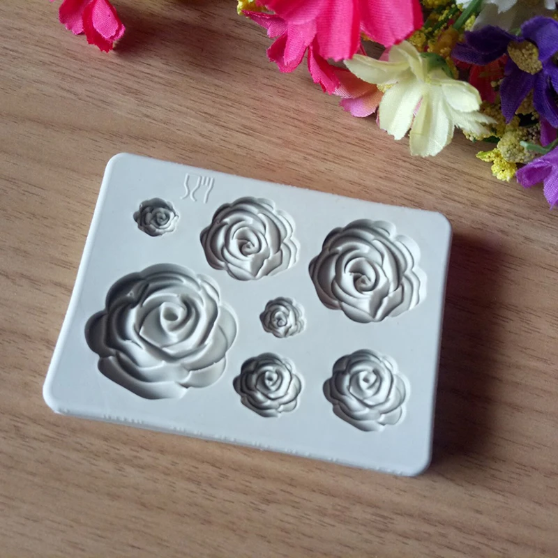 Sugarcraft силиконовая форма в виде цветка розы помадной формы для украшения торта