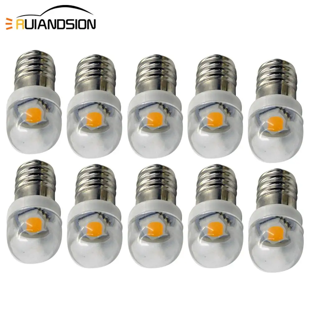 

E10 Led Bulb DC12V 5050 1LED Lamp Warm white/White Warning Signal Bulb 3V 6v 12V Small Light Bulbs Physical Experiment Indicator