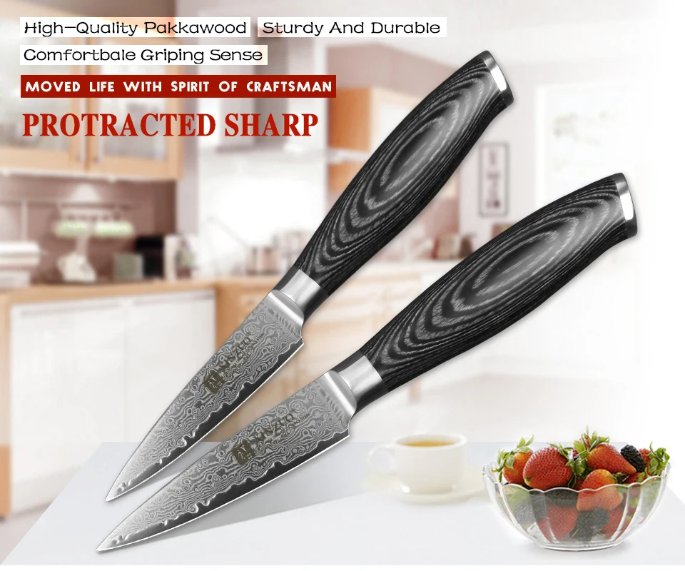 XINZUO 3,5 дюймов нож для очистки овощей 67 слоев японской дамасской стали Пилинг кухонный нож для фруктов ножи супер острый Pakka деревянная ручка