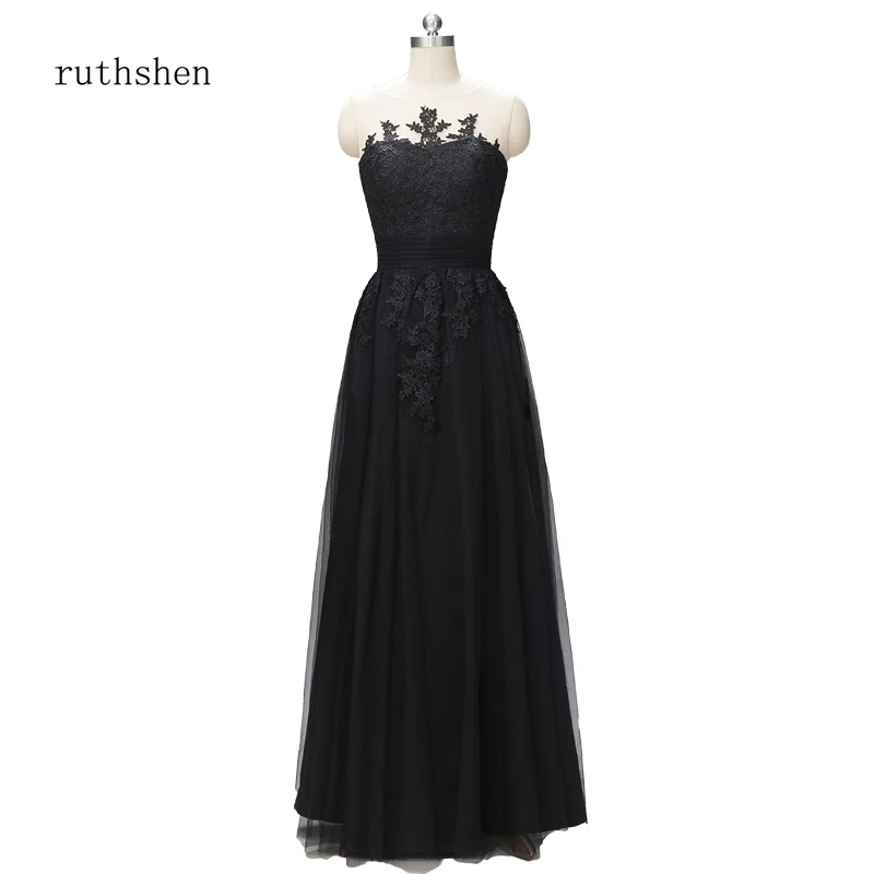 Ruthshen Lange Zwarte Jurken Moeder Van De Bruid Jurken Plus Size Elegante EEN Lijn Moeder Wedding Party Gown Robe de Soiree Ruthshen Lange Zwarte Jurken Moeder Van De Bruid Jurken Plus Size Elegante EEN Lijn Moeder Wedding Party Gown Robe de Soiree