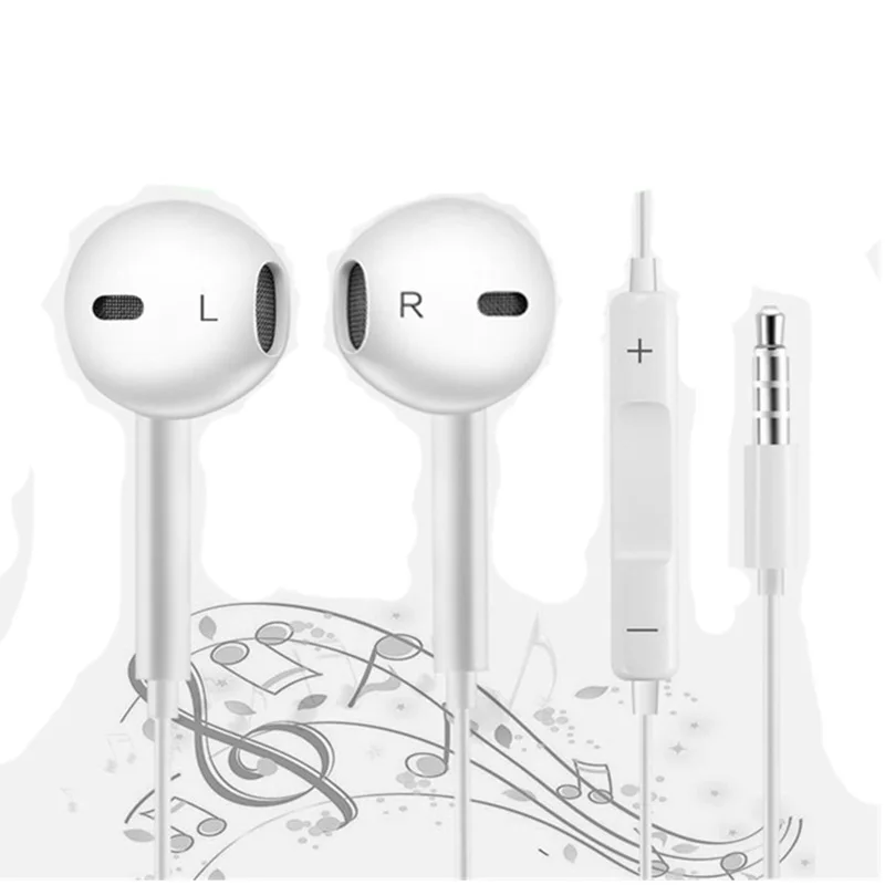 

LIMSON 3.5mm Plug In-Ear Wired Control Bass White Earphones for Smartphone
