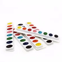 

B 3 pcs of solid watercolor point and paint 8 color beginners hand painting children non-toxic artist supplies for teaching WH4