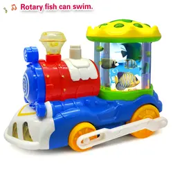 Высокое качество Электрический музыкальный поезд, плавательная рыба Забавные игрушки модель автомобиля на день рождения удивительный