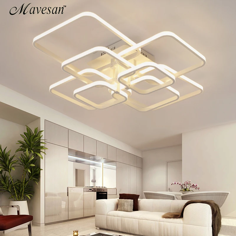  Acylic Ceiling Lights Square Rings For Living Room Bedroom Home AC85-265V Modern Led Ceiling Lamp F - 32831473743
