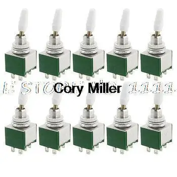 

10 Pcs 2A AC 250V ON/ON 2 Way Latching Miniature Toggle Switches 6 Pins DPDT
