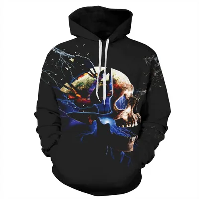 

2020 Hoodies Funny Skull Hoodies 3d Print Men Women Plus Size Hip Hop Sweatshirts Punk Thin Cap Mascu Streetwear