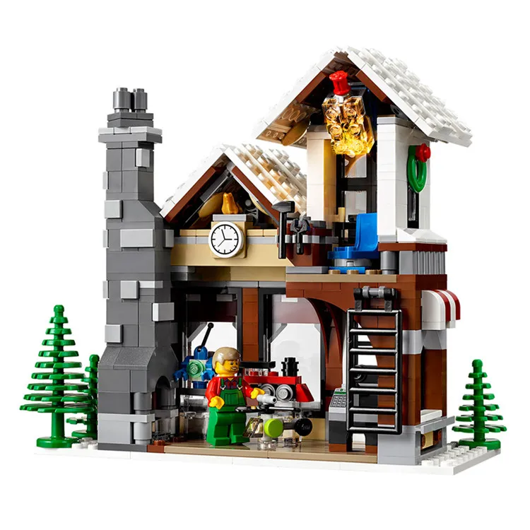 

Lepin 36001 36002 Winter Holiday Shop Train Model Building Kit Blocks Legoing 10254 10249 Brick Toy Kids DIY Gifts
