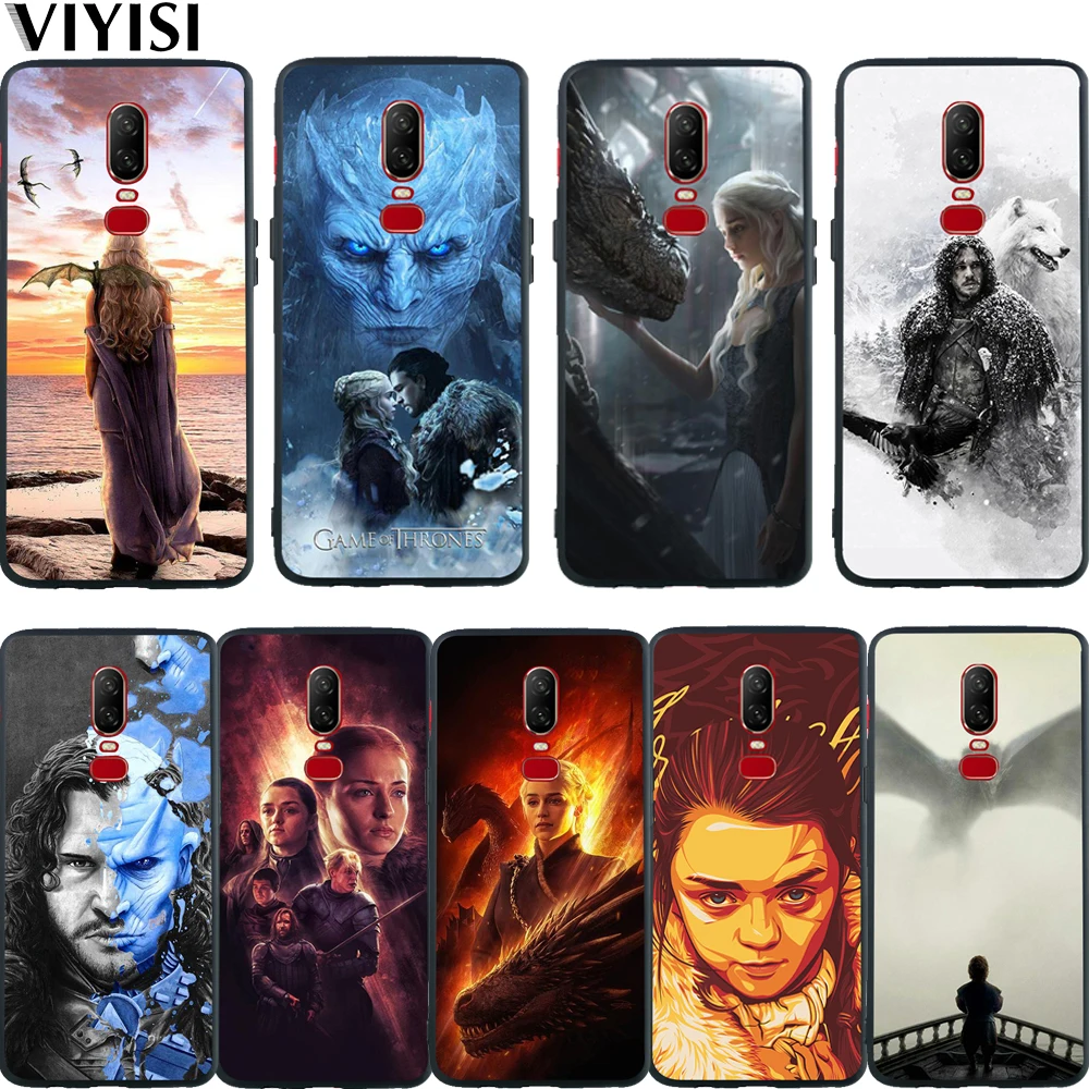 

Phone Case For Oneplus 7 Pro For Oneplus 6T Case 6 5 5T Game Thrones Daenerys Dragon Jon Snow Coque Etui Soft Silicone Cover