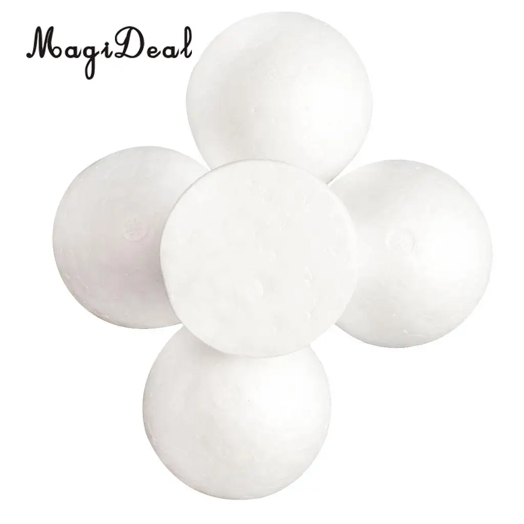 MagiDeal 5 Pieces Half Round Solid Polystyrene Foam Balls for Christmas Decoration Modelling Kids Craft 120mm Tree Ornament