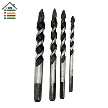High Quality New 4 pcs Glass Ceramic Tile Drill Bits Set 6/8/10/12mm Porcelain Spear Head Marble Wall Triangle Core Drilling