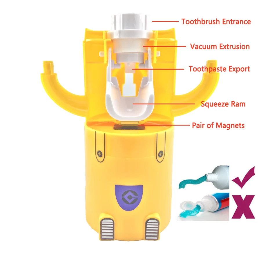 mi villano favorito diseño de Minion de la película Gru Dispensador automático de pasta de dientes con soporte para cepillos 