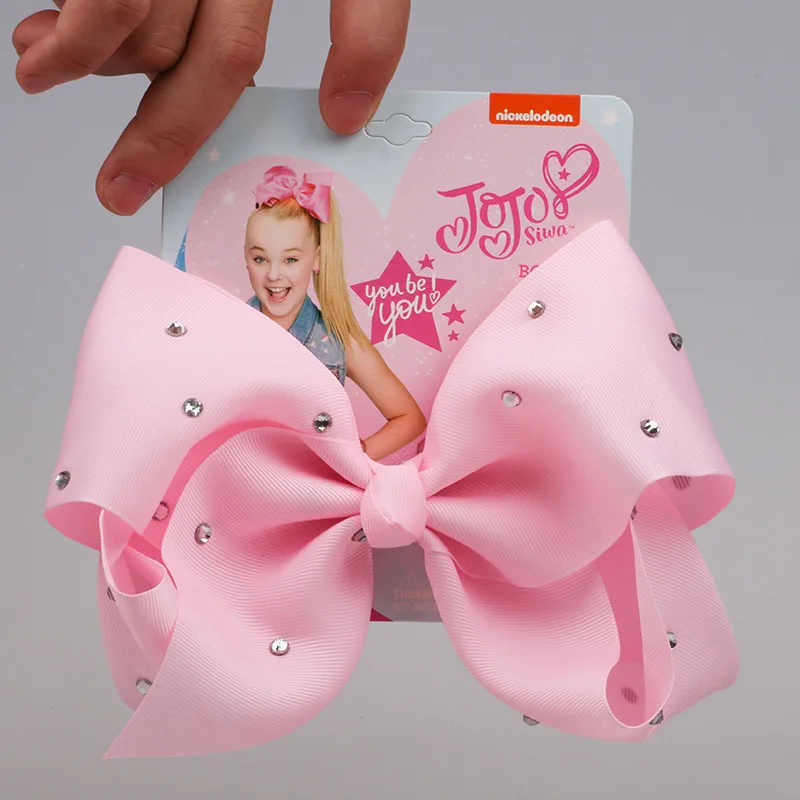 JOJO Siwa бант для волос 8 дюймов Большой Радужный стиль горячее бурение корсажная