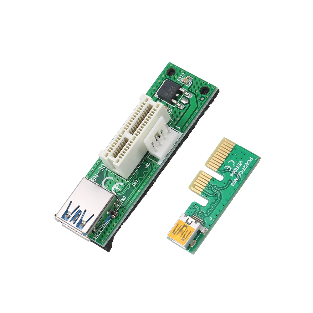 Мини 90 ° правый угол PCIE 1X плата расширения PCI E X1 удлинитель с USB кабелем и