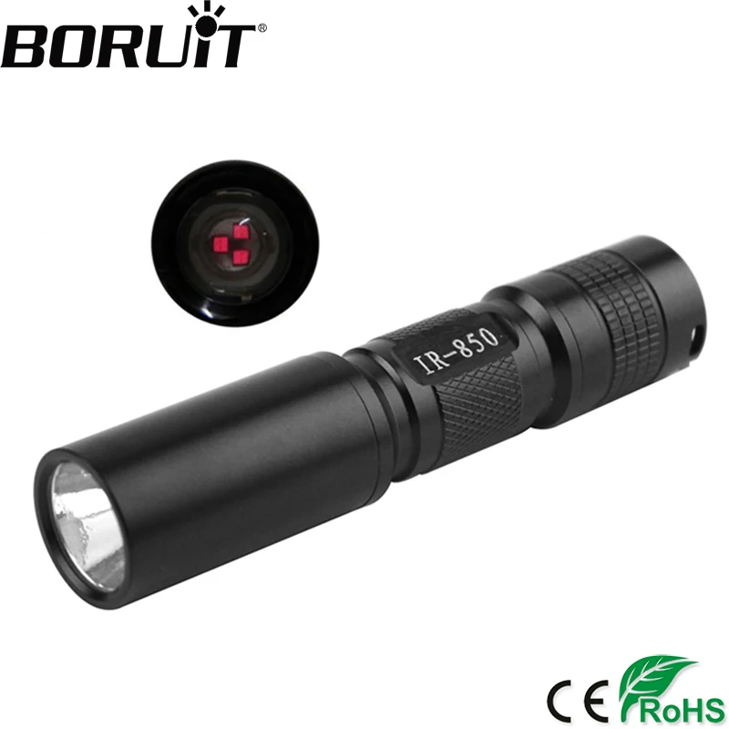 BORUiT IR 850 LED Mini Infrared Radiation Flashlight Night Vision Torch Outdoor Hunting Camping