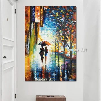 

Aritist Handmade Knife Landscape Canvas Painting Oil Painting Hang Paintings Modern Street View Picture For Room Decor Pictures