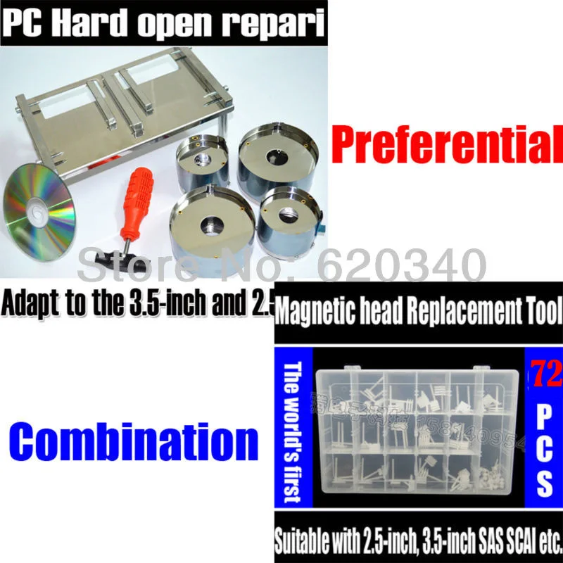 72 unids + 1 PC Disco Duro abierta reparación herramientas de recuperación de datos de herramientas de el disco duro la cabeza de 2,5 pulgadas y 3,5 pulgadas, envío