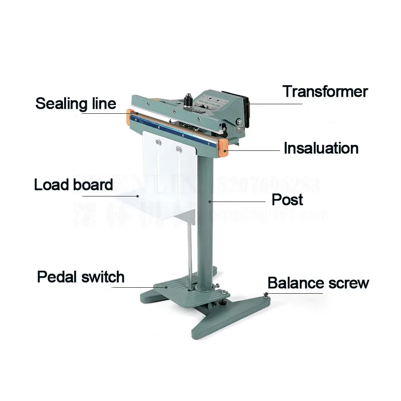 US $47.00 Foot Pedal Impulse Sealer heat sealing machine Plastic Bag sealer DUAL TOPBOTTOM HEAT 450mm PEDAL SEALER 350450650800mm