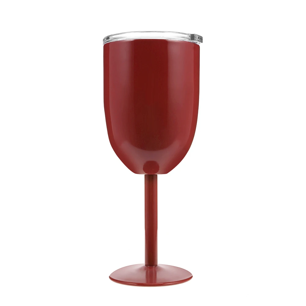 Бокал из нержавеющей стали, чашка для красного вина, автомобильная чашка, двухслойная чашка для коктейля, прочный стеклянный бокал с крышкой, посуда для напитков, стеклянная чашка Z35 - Цвет: Red