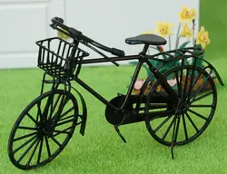 1/12 миниатюрный кукольный домик черный провода металла Велосипедный спорт Велосипед w/вращающиеся колеса дети ролевые игры игрушка в