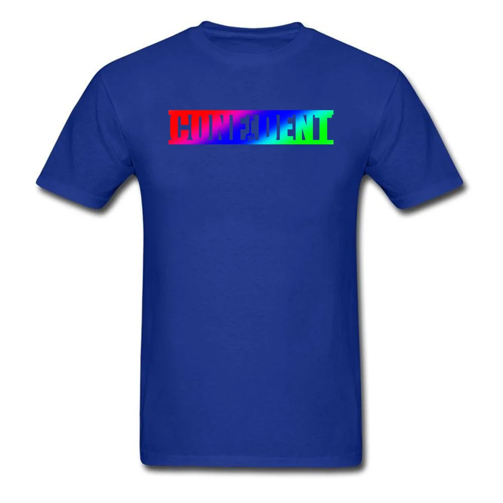 2018 New Student T-shirts Round Collar Short Sleeve 100% Cotton Fabric Confident LGBT+ Tops Shirt Printed Tops & Tees Confident LGBT+ blue