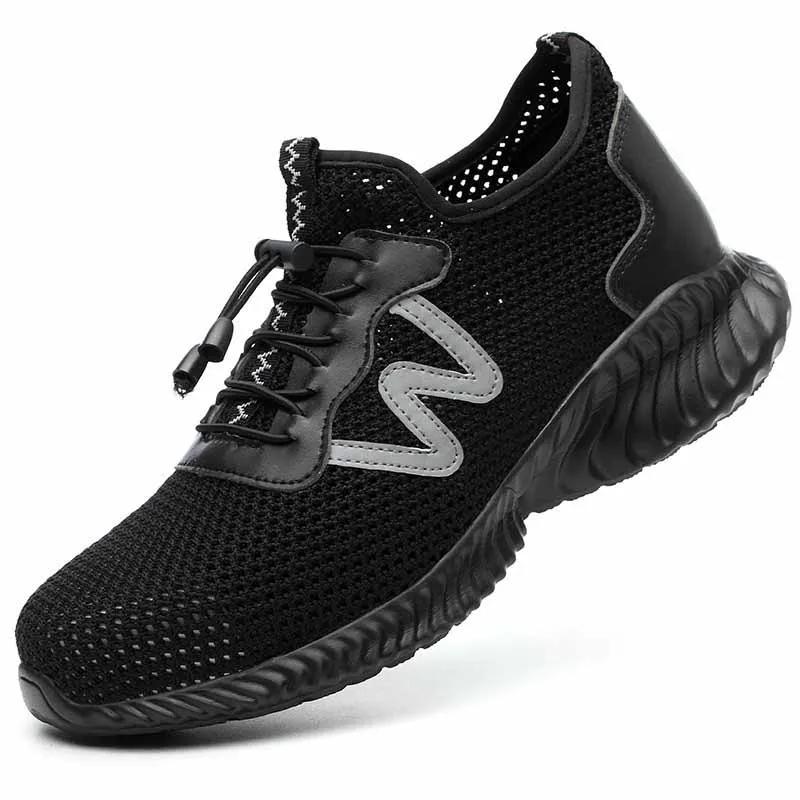 New Aidenkid breathable safety shoes men's Lightweight summer anti-smashing piercing work sandals Single mesh sneakers 36-46