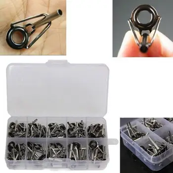 

New 80Pcs/box Guide Tip Top Ring Circle Stainless Steel Pole Repair Kit Fishing Combination packages