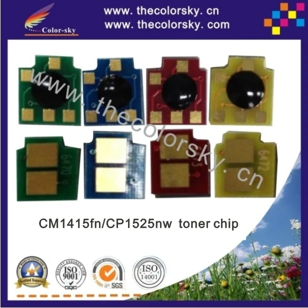 4 шт./лот чип сброса картриджа с тонером для HP CM1415 CP1525 1415fn 1415fnw 1525 CM1415fn CM1415fnw CP1525nw Kcmy