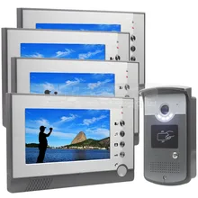 DIYSECUR 7 inch Color LCD Display Video Door Phone Enter Intercom Doorbell Card Key RFID Reader LED Night Vision Camera 1V4