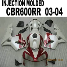 Пользовательские ABS Литья под давлением обтекатели наборы для 2004 Honda CBR 600 RR 2003 CBR600RR 03 04 cbr600 Молочно-белый красный обтекателя тела па