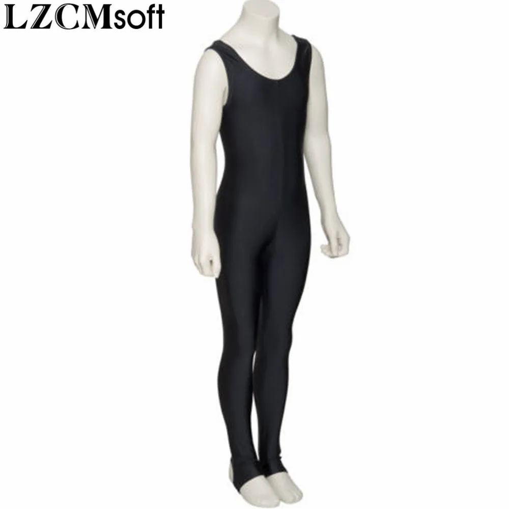 LZCMsoft/Детский комбинезон на бретелях из спандекса; комбинезон без рукавов для девочек; Спортивный костюм для гимнастики; детский черный костюм для балета - Цвет: Black
