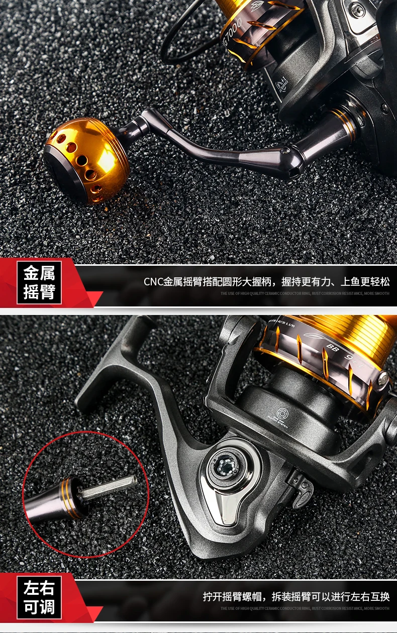 New 10bb Yg5000 Yg7000 Sur Cast Fishing Reel Full Metal Wheel Saltwater Long Shot Fish Reel Trolling Casting Reels Fishing Reels Aliexpress