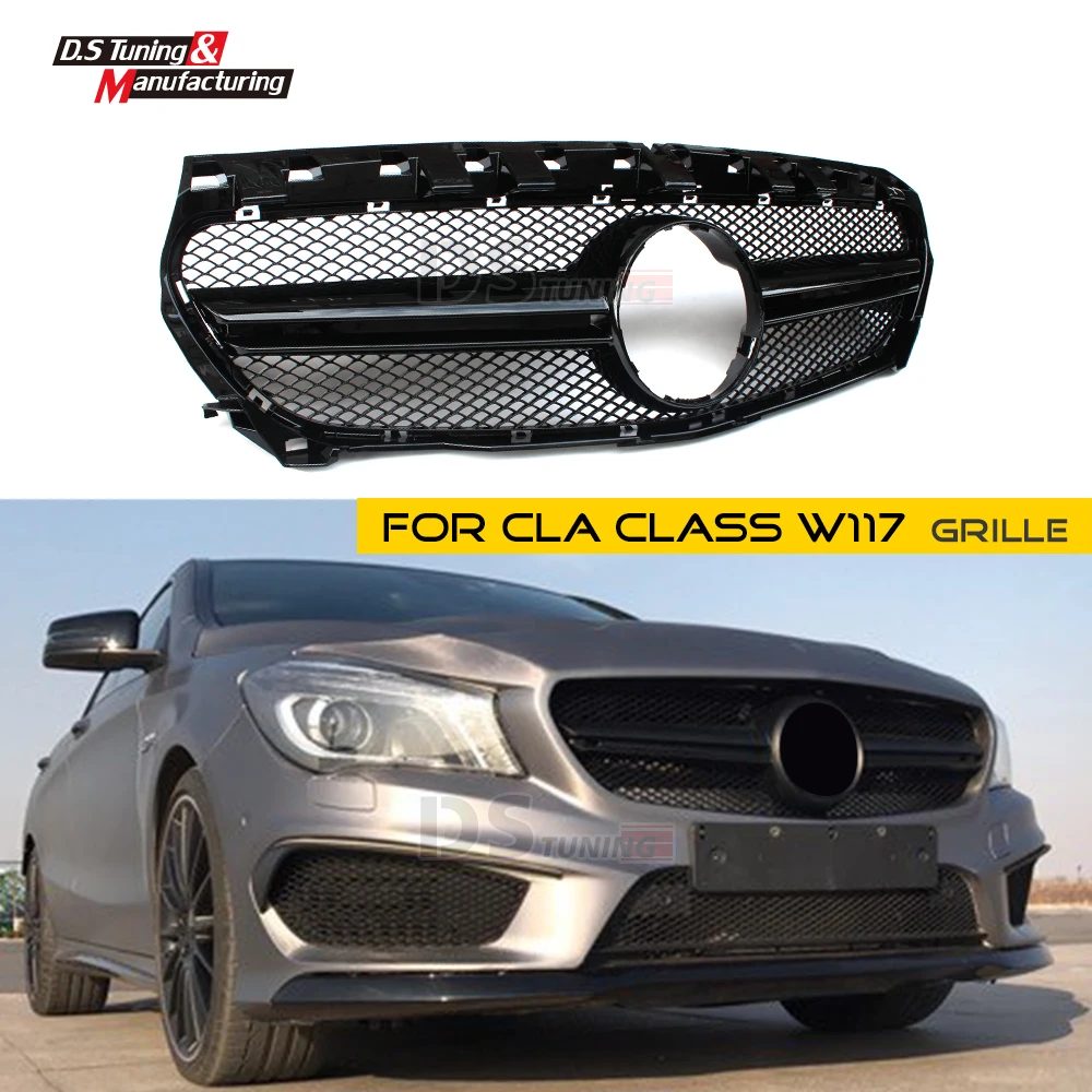 W117 решетка радиатора для Mercedes CLA Kindey Grill ABS материал серебро/черный цвет CLA180 CLA250