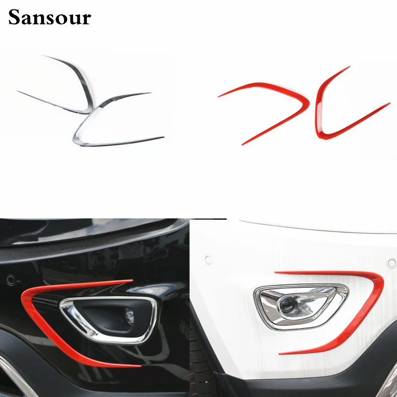 Sansour ABS Front Fog Light Decoration Stickers Car Cover Frame Trim For Jeep Grand Cherokee 2014 2015 2016 Accessories | Автомобили и