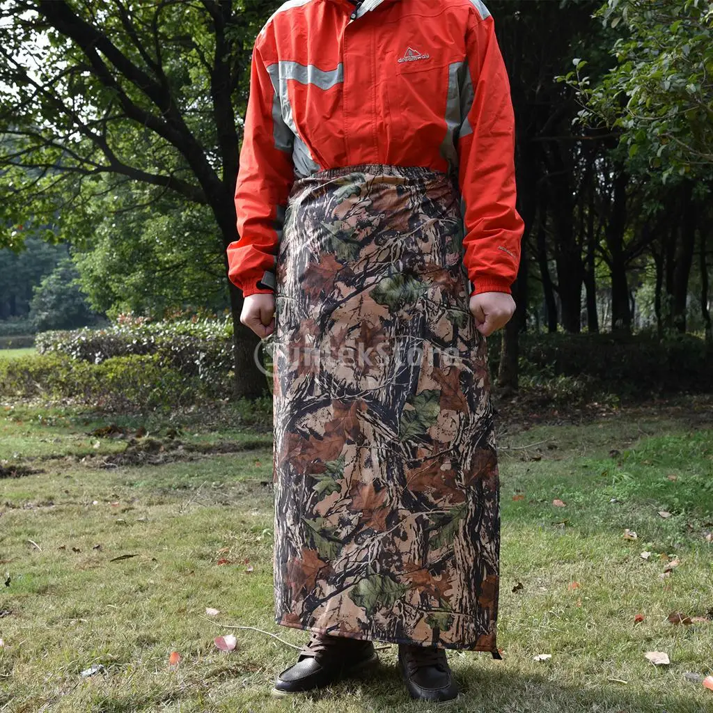 

Multifunction Rain Poncho Outdoor Camping Hiking Climbing Waterproof Apron Leaf Camo
