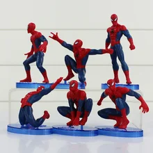 6pcs/lot Superhero Spider-Man Action Figure Toys PVC Spider Man Toy For Kids Children Gifts 7-12.5cm