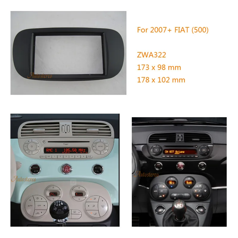

Car radio Panel Plate Fascia Facia for FIAT (500) 2007+ Trim Surround Adaptor