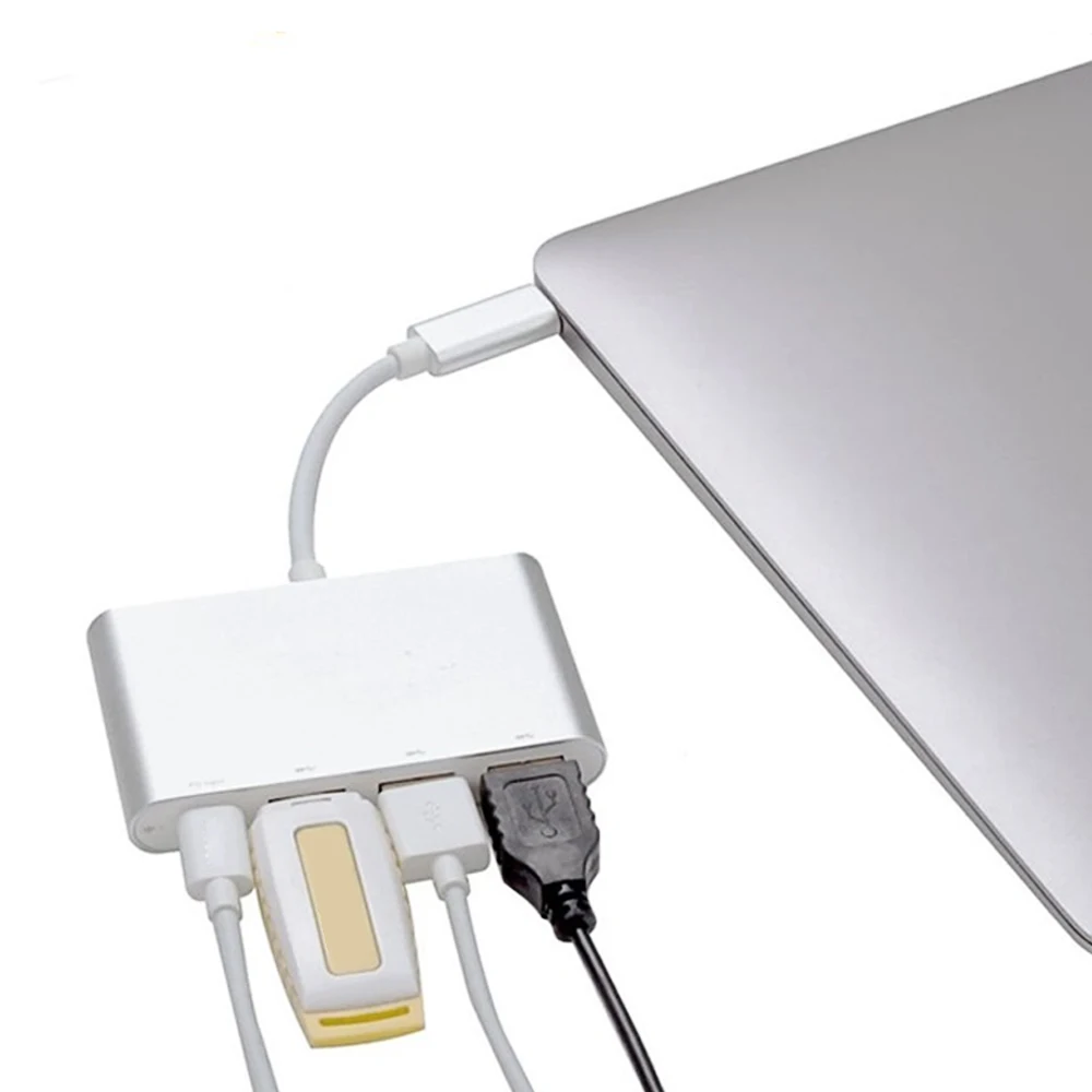 Elisona 4 в 1 многоразовый концентратор Type C USB 3 0 USB2.0 порт зарядный конвертер адаптер