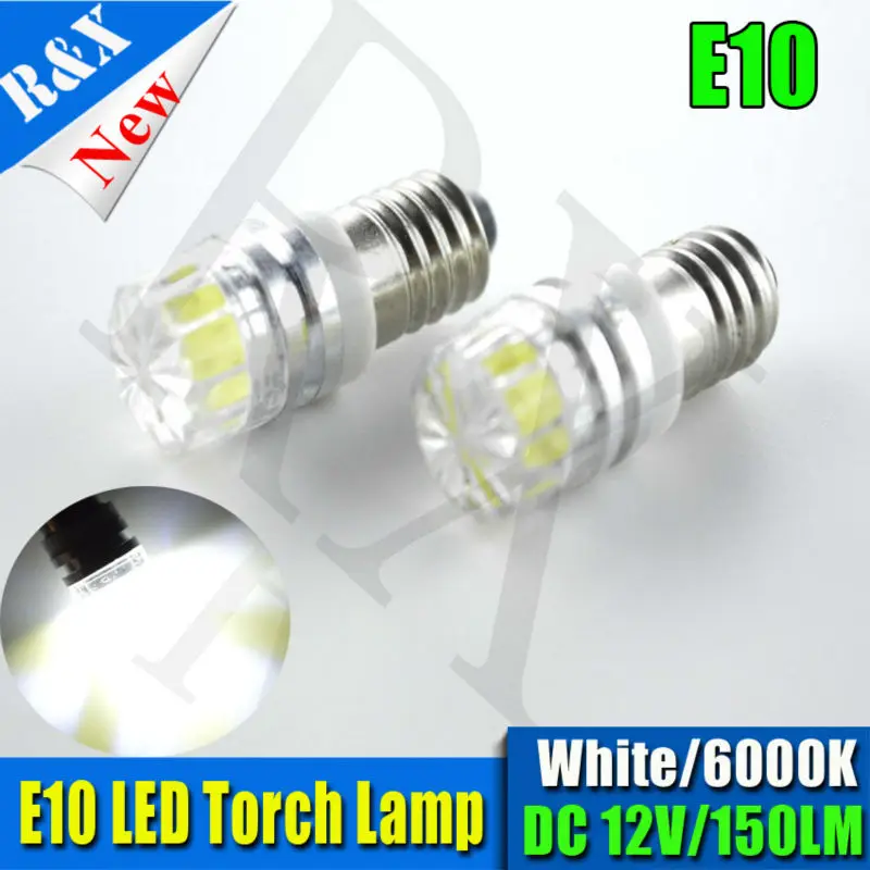 

2xHigh power E10 LED Light COB E10 Flashlight Bulb 2w Emergency Light Bulb LED Bulb White 6000K