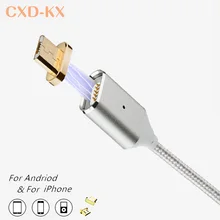 CXD-K Magnetic Fast Max 2.4A Micro USB Charger Cable For iPhone7 6 6S Plus 5 Cable for Samsung for LG XIAOMI Android Phone Cable