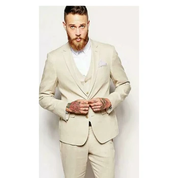 

New Men Suits Costume Groomsmen Notch Lapel Groom Tuxedos Men Suits Wedding Blazer for Party (Jacket+Pants+Vest)