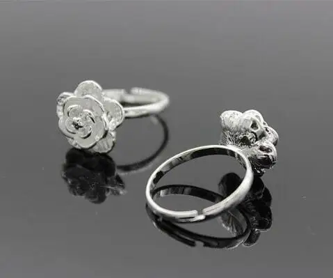 Женское кольцо с объемными розами регулируемое растениями ювелирное изделие для