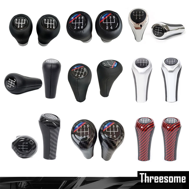 

SRXTZM Leather 5/6 Speed Left Right Drive Gear Shift Knob Head With Boot Cover Stick Shifter Lever For BMW E92 E91 E90 E60 E46