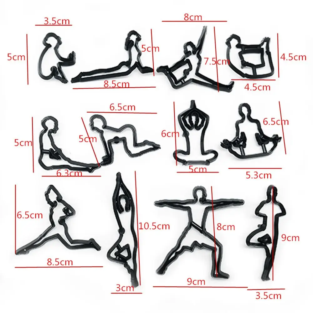 12 шт./компл. Йога цифры силуэт для нарезки печенья в виде Пластик Йога форма для помады для бисквита резак торт пресс-формы для выпечки инструменты для украшения торта