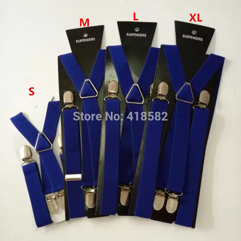 BD002-Royalblue men suspender 4 clips -on 4 sizes for boys and girls men and women X-back suspenders Elastic brace  free ship