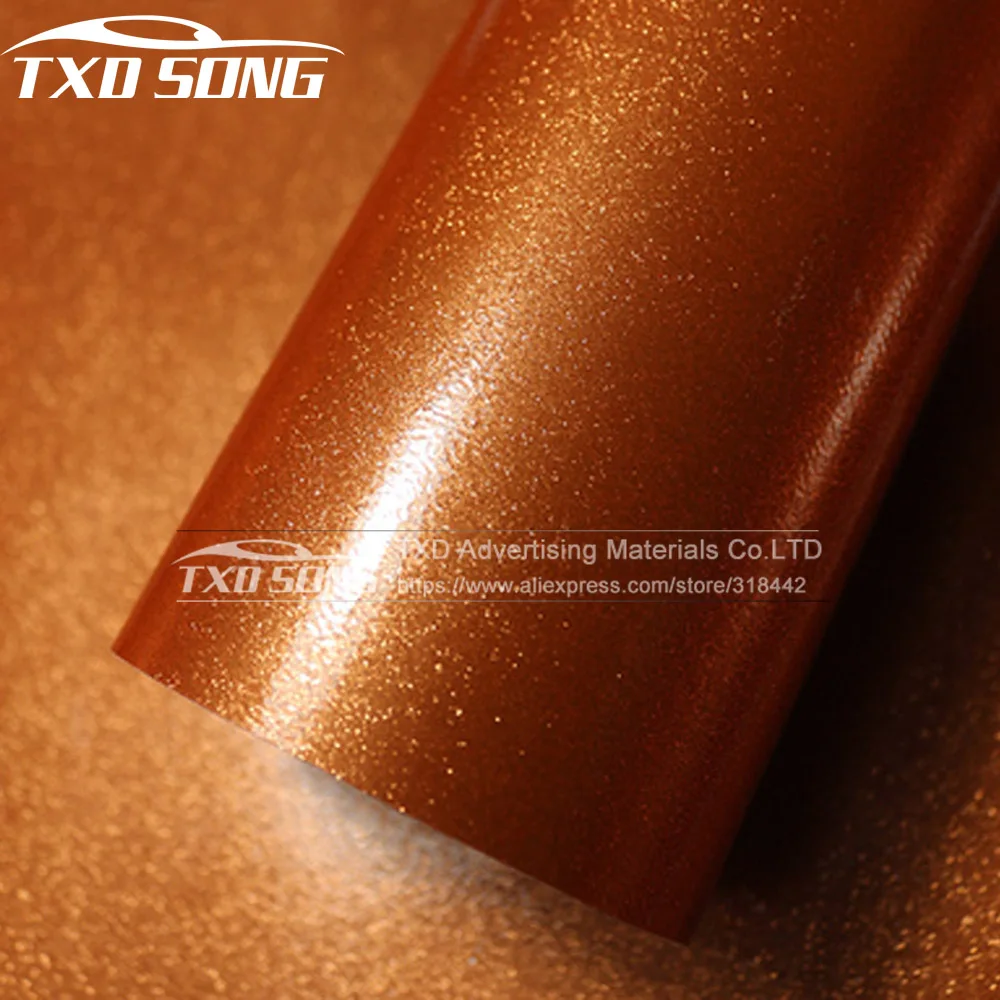 

Orange diamond pearl vinyl film for car decoration with air free bubbles High glossy glitter car sticker by free shipping