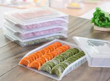 

1PC Kitchen Dumpling Tray Home Frozen Dumpling Box Refrigerator Fresh-keeping Box Food Freezer Storage Box LF 261