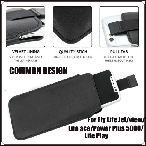 

Casteel PU Leather Case For Fly Life Jet Life ACE View Power Plus 5000 Life Play Pull Tab Sleeve Pouch Bag Case Cover