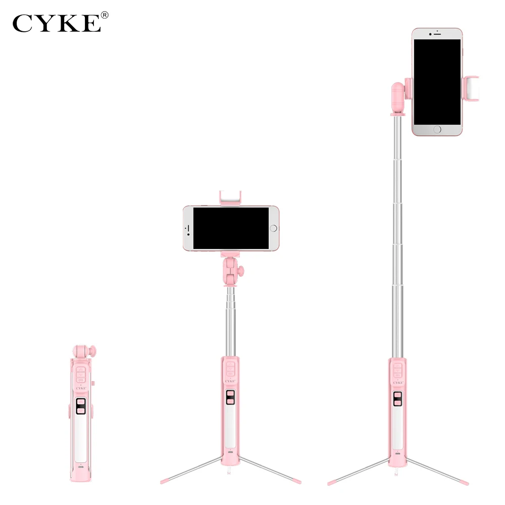 Cyke Selfie Stick Wireless Bluetooth Remote Shutter Extendable Phone Selfie Stick Tripod With Beauty Fill Light For Android Ios (1)