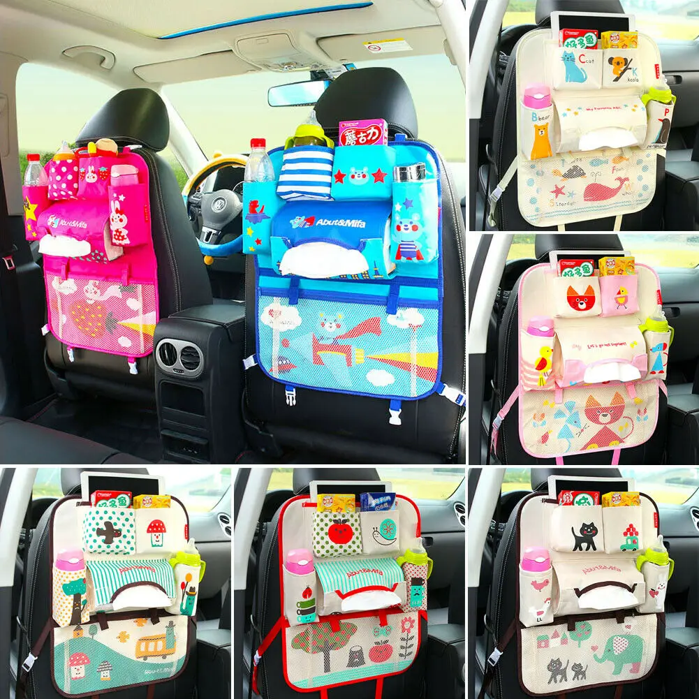 

Kids Car Seat Back Storage Organisers Waterproof Cute Cartoon Multi Pocket Hanging Pouch Assorted Hanging Storage Bags For Baby